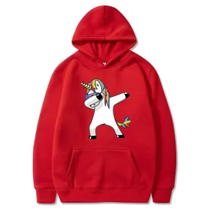 pull licorne adulte rouge