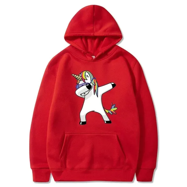 pull licorne adulte rouge