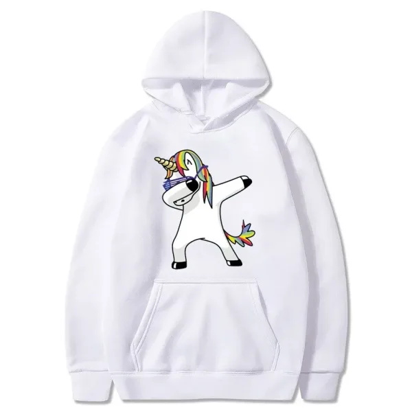 pull licorne adulte unisexe blanc