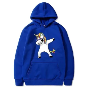 pull licorne adulte unisexe bleu