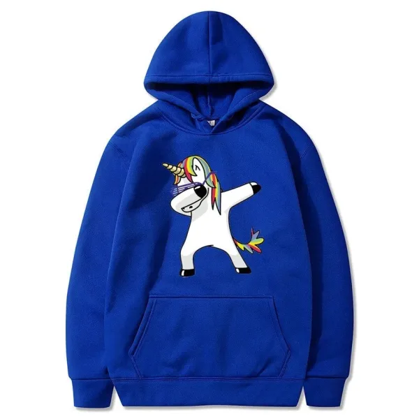 pull licorne adulte unisexe bleu