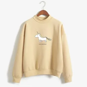 pull licorne femme jaune