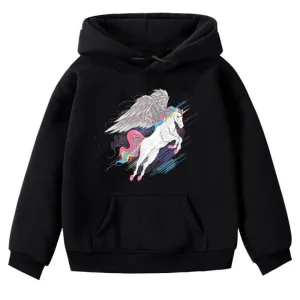 Pull Licorne à Capuche Noir