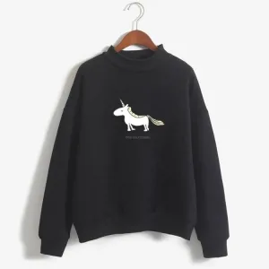 pull licorne femme noir devant