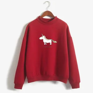 Pull Licorne Femme Rouge