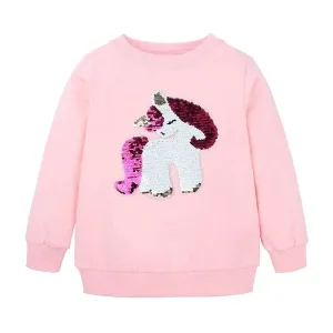 pull licorne sequin frontal