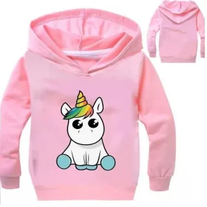 pull licorne capuche pour fille