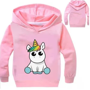 Pull Licorne Capuche Fille