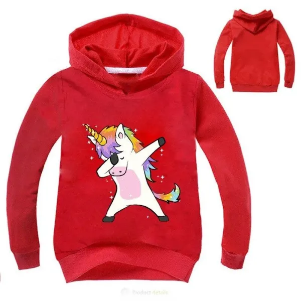 sweat licorne dab rouge pour enfant