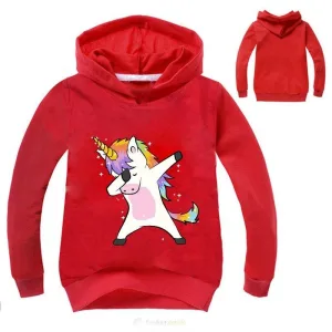 Sweat Licorne Dab Rouge
