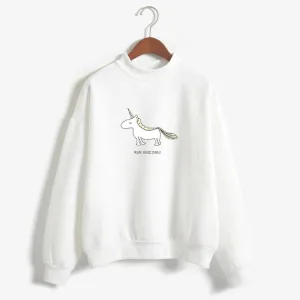 Pull Licorne Femme Blanc