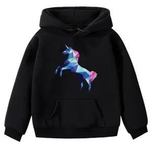 Pull Licorne Noir Fille