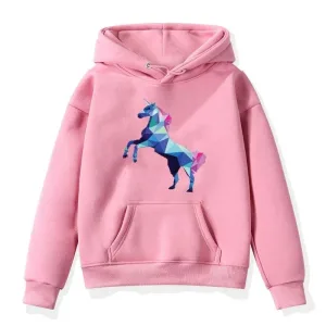 pull licorne rose fille