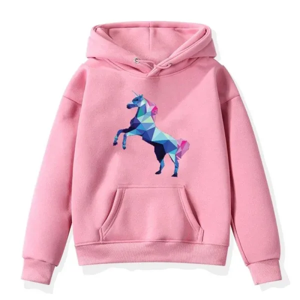 pull licorne rose fille